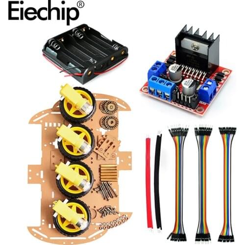 1 set Smart Robot Car 4WD Chassis Kit,Tracking obstacle avoidance for Arduino Raspberry Pi with L298N driver module