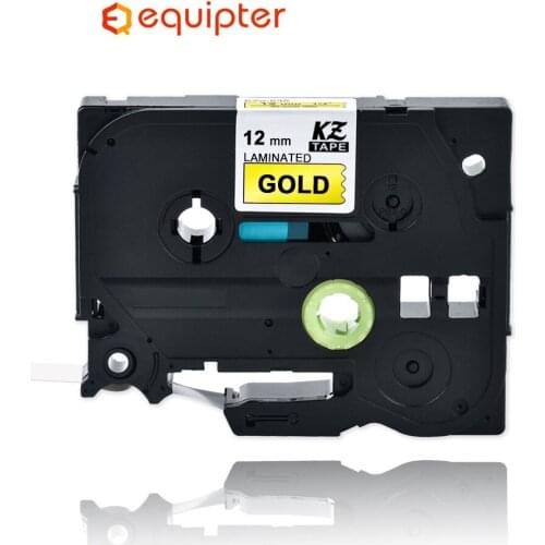 Tze831 Black on gold Laminated Label Tape 12mm Compatible Brother p-touch label printers Tze-831 Tze 831 tz831 tz-831 tze tape