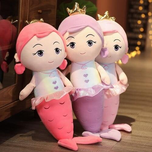 55/80/110cm Kawaii Mermaid Plush Toys Soft Animal Pillow Stuffed Toy Princess Dolls Children Boys and Girls Birthday Gifts Decor