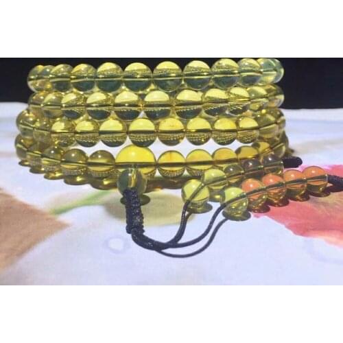 Wholesale 2A+ Natural Mexican Blue Amber 108 Prayer Beads Buddha Mala 7mm-8mm Beads Certificated Amber Supplier Prayer