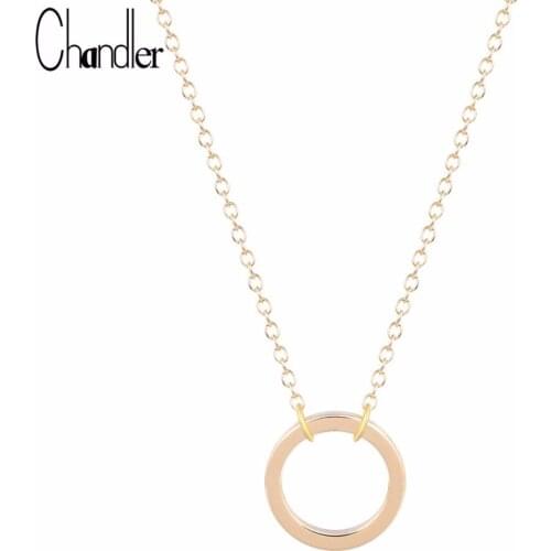 Chandler Famous Brand 1pcs Single Round Circle Pendant Necklace For Women Love Plated Forever Lover Couple Trendy Jewelry