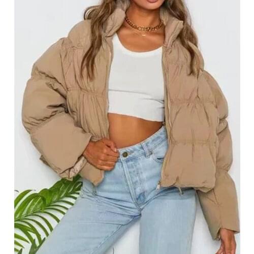 Foridol Ruched Oversized Khaki Short Parkas Coat Women Wintr Casual Streetwear Coat Jackets 2021 New Autumn Coat Top