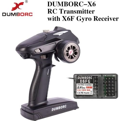 New DUMBORC-X6 6CH 2.4G RC Radio Controller Transmitter with Mixed Mode +X6FG Receiver for RC Car Boat Tank Support DIY