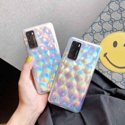 Soft Glitter Laser Shockproof Case For Huawei Honor Nova 7 P40 P30 30 Pro Bling Tin Foil Cover For Mate 30 20 Pro Silicone Case