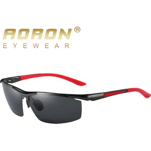 AORON Sunglasses Men Polarized Sunglasses Classic Sports Driving Mirror Glasses Aluminum Frame UV400 Sun Glasses A8530