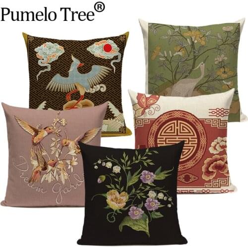 Animal Tiger Pillow Cover Crane Dragon Cover Pillow Cushions for Sofa Custom Cushion Covers Plant Pillows In The Car Sierkussens