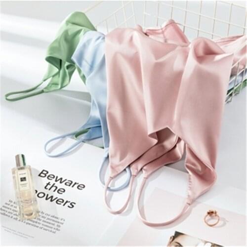 Spaghetti Strap Top Women Blouse Halter V Neck Basic White Sleeveless Satin Silk Tank Tops WomenS Summer shirt Plus Size 3XL