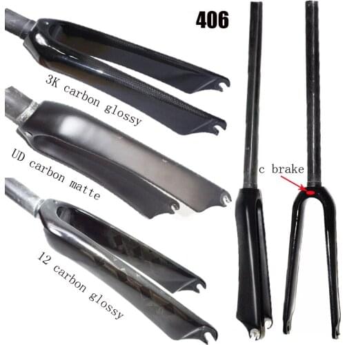 Full carbon fiber bicycle bmx fork bicycle 16'' 406 carbon fork c brake bike forks 3K UD carbon fiber 406 forks