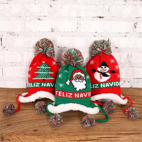 1-5 Years Olds Christmas Knitted Hat for Boy Cute Girls Winter Hat for Kids Baby Beanie Warm Christmas Gift for Kids Xmas MZ023