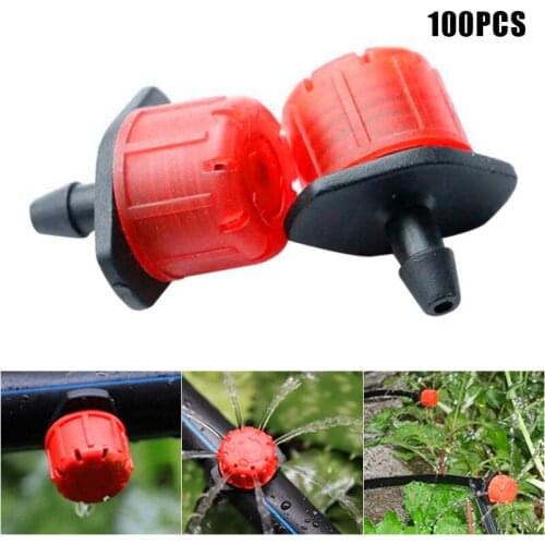 100 Pcs Adjustable Irrigation Misting Micro Flow Dripper Drip Head Garden Hose Sprinklers Watering Tool