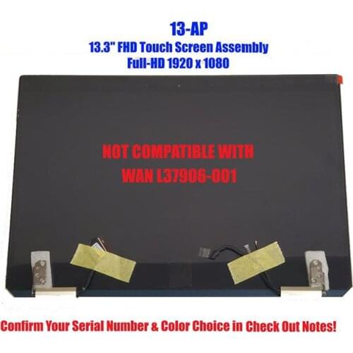 13.3" FHD Touch Screen Assembly Complete L37648-001 L37649-001 For hp 13-ap BLUE Color