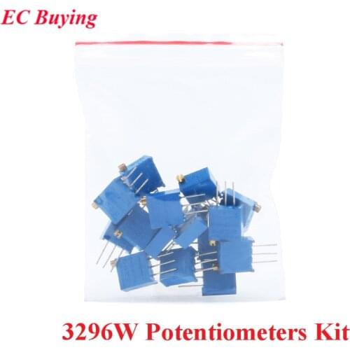 3296W Potentiometers Kit Multiturn Trimmer Adjustable Precision Potentiometer 3296 Variable Resistors DIY Kit 15 Values*1pcs
