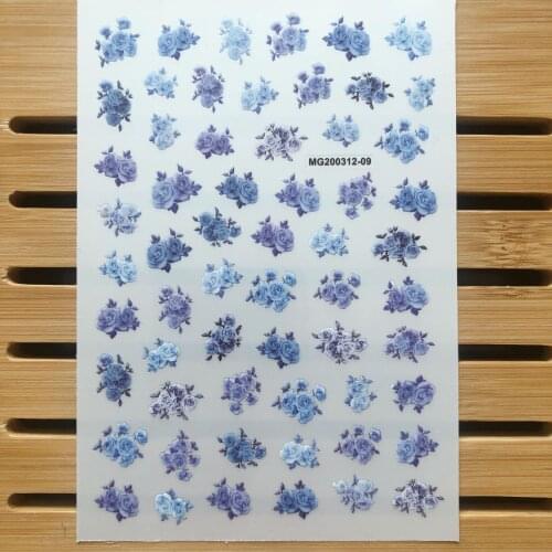 3D Nail Sticker Flower Design DIY Tips Nail Art Decoration Packaging Self-transfer Decal Slider