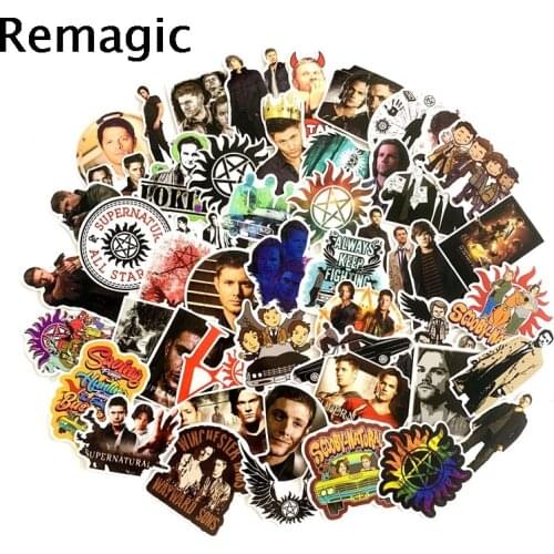51pcs Supernatural SPN movie Sticker pack fans anime pasters cosplay scrapbooking diy phone laptop decorations decals