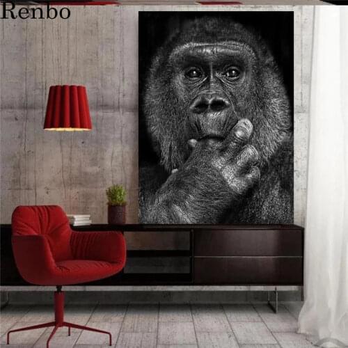 5D dimond painting diy diamond mosaic chimpanzee diamond cross stitch full square round diamond embroidery black white monkey