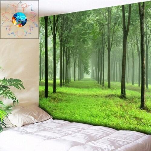 Bohemian Decor Natural Forest Tapestry Hippie Mandala Wall Hanging Psychedelic Wall Tapestry Dorm Bedroom Living Room Wall Art