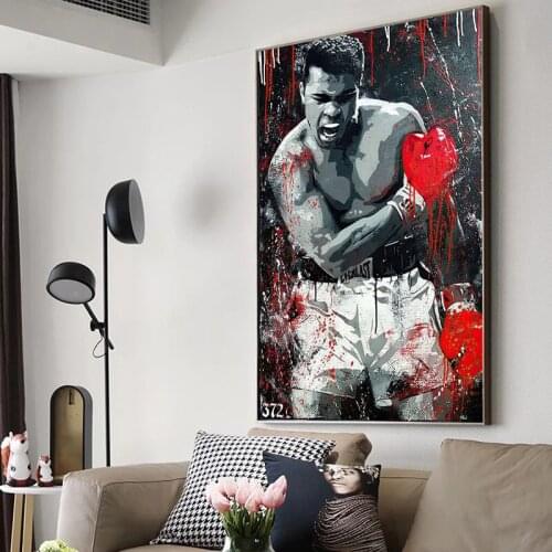 Boxing Black and White Art Wall Art Poster Canvas Painting Painting Family Bedroom Room Decoration Aesthetics (frameless)