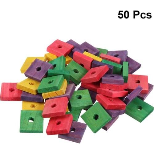 50 Pieces Wood Clip Funny Creative Educational Cage Accessory DIY Craft Wood Clip Bite Toy Playing Toy for Bird Parrot