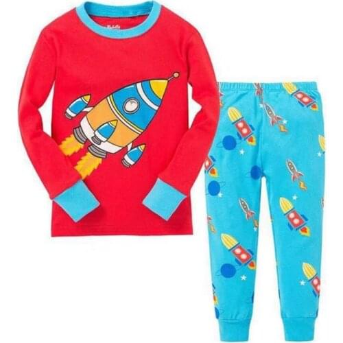 Children New Year Pyjamas Housewear Newest Top + Pants 2-8Y Kids Boy Pajamas Sleepwear Clothes Set Child Cartoon Pijamas