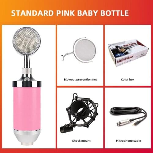 Condenser Microphone Kit Mikrofon Karaoke Microphone Set with Shock Mount 3.5mm for Singing Recording Studio Computer Equipment