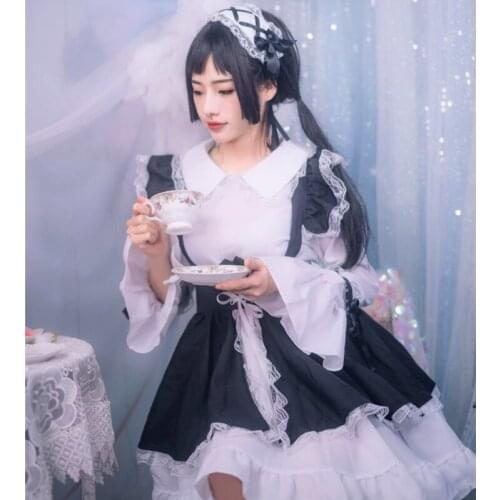Lolita Maid Cosplay Outfit For Women Men Gothic Style Anime Dress Halloween Costumes Doll Clothing For Kawaii Girls Role Play