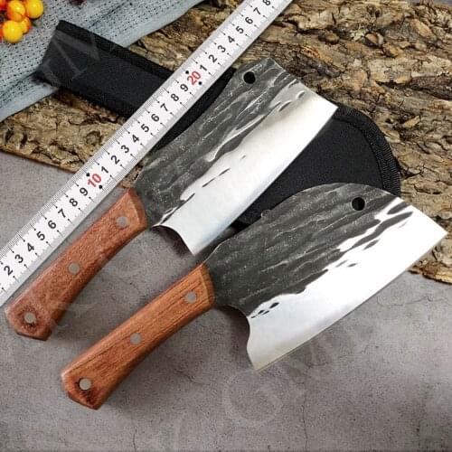 Forged Boning Knife Butcher Knife Kitchen Cooking Set Chef Knife With Sheath Meat Cleaver Vegetable Cutter Slicer