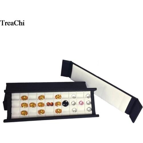 Creative Mini Stone Storage Box Superior Leather With Mute Magnet Cover Diamond Display Case Gem Jewelry Holder Organizer Tray