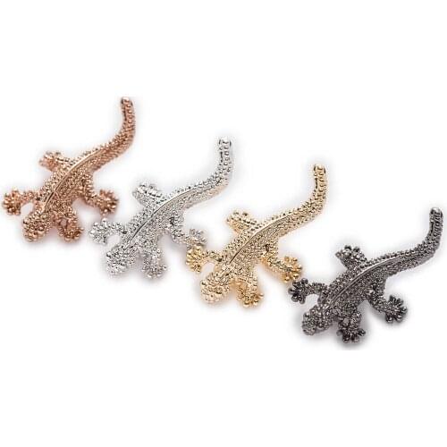 1 Piece Micro Inlays Lizard Shaped Copper Beads For Jewelry Making Women Children DIY Bracelet Necklace Findings 25x14mm