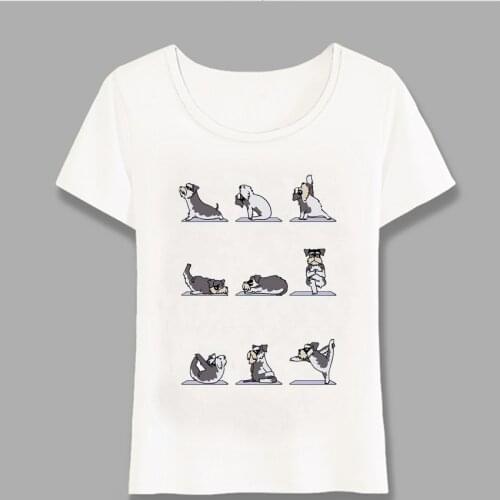 Hipster Miniature Schnauzer T-Shirt Summer Fashion Women t-shirt Funny Dog Casual Maiden Tops Female Tees Girl Shirt Harajuku