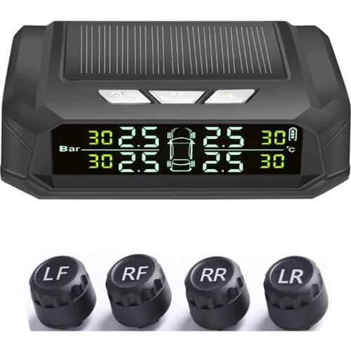 Solar Tire Pressure Monitor Wireless Tire Pressure Monitor TPMS Tire Pressure Monitor USB Chargings Monitoring