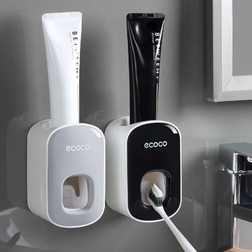 2021 Wall Mount Automatic Toothpaste Dispenser Bathroom Accessories Set Toothpaste Squeezers Bathroom Toothbrush Holder Tool