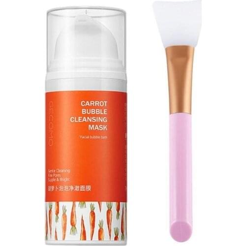 New Carrot Bubble Mask Female Deep Clean Shrink Pore Blackhead Hydration Moisturizing Apply Cleansing Masks Mud Film With Brush