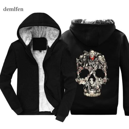 New The Walking Dead Negan Lucille Hoodies Men Tv Show Sweatshirt Winter Hoody Jacket Harajuku Streetwear