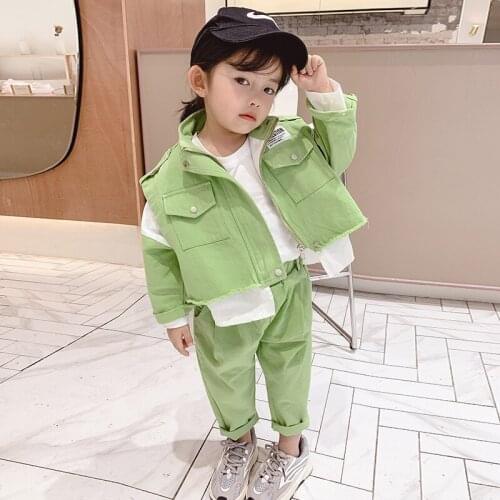 2 3 4 5 6 Years Baby Girl Sets Autumn New Arrival Korean Fashion Jacket Pants for Boy Kids Clothing 2020 Children 2pcs Wholesale