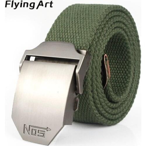 Hot male tactical belt Top quality 4 mm thick 3.8 cm wide canvas belt For men NO5 Automatic buckle Man extended 160 cm belts