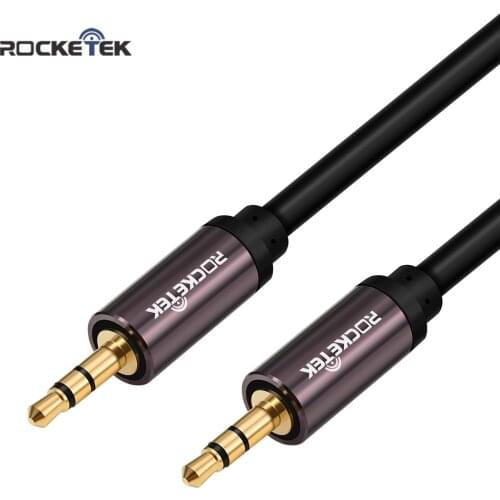 Rocketek 3.5mm Jack Aux Cable for Car Gold Plated Audio Cable jack 3.5 male male speaker cable for Car Headphone Speaker iphone
