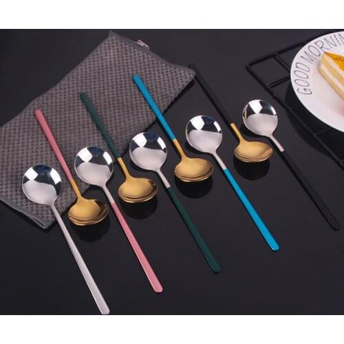 Luxury 304 Stainless Steel Spoon Chopsticks Fork High Quality Gold Silver Coffee Scoop Dessert Kitchen Tools Portuguese Cutlery