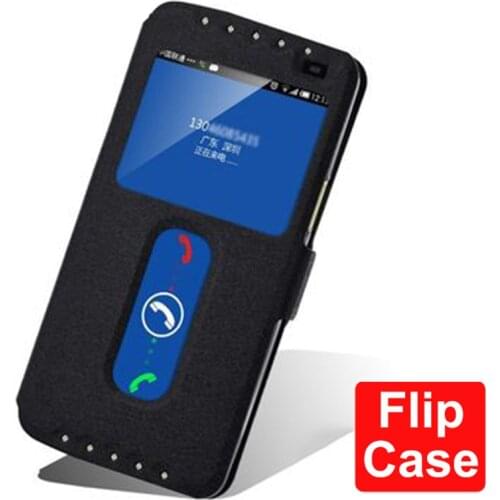 Luxury Open window leather case For ZTE AXON mini B2016 cover B 2016 shell phone cases AXONmini B 2016 flip case back cover