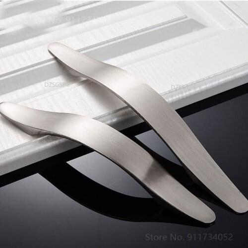 Nordic Style Aluminum Alloy Cabinet Kitchen Handles Furniture Dresser Pull White Arc Drawer Cupboard Knob