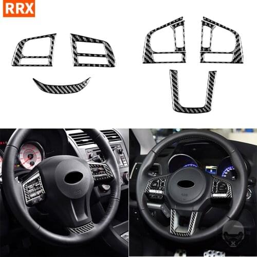 For Subaru Impreza WRX STI XV Crosstrek 2015 2016 2017 Carbon Fiber Steering Wheel Key Frame Chin Trim Stickers Car Accessories