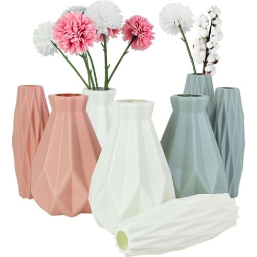 Modern PE Flower Vase Home Decorations Nordic Style Large Flower Vase for Living Room/Dinner Table/Office Desk Floral Decor