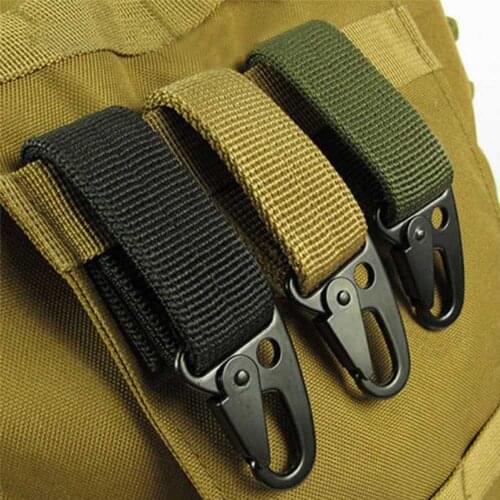 Tactical Molle Buckle Hanging Carabiner Keychain Sling Clip Quick Release Carabiner Backpack Hooks Survival Gear EDC Nylon Hook