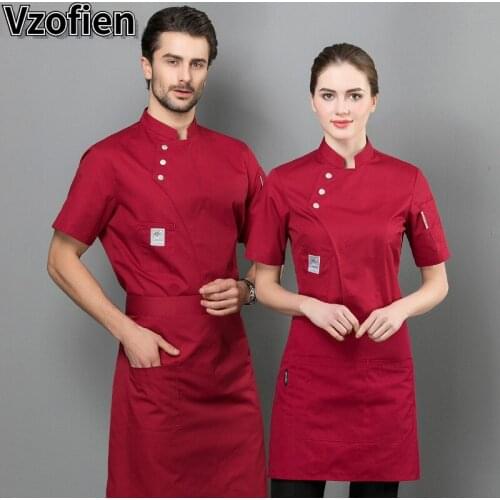 Chef Uniform Kitchen Food Service Restaurant Catering Cook Clothing Waiter Work Jackets Professional Uniform Overalls Outfit