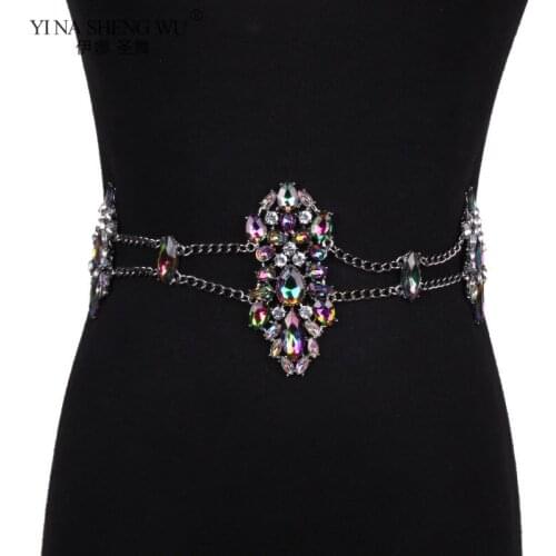 Bohemia Style Turkish Gypsy Belly Dance Waist Chain for Women Rhinestone Belt Shining Party Chain Jewelry Accessories Gift New