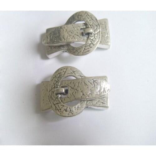 5 Sets Antique Silver Color 10mm Flat Buckle Magnetic Clasps for 10x2mm Flat Leather Bracelet Findings