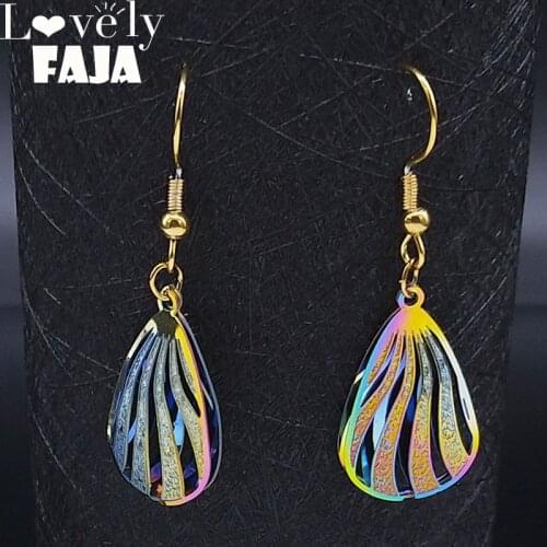 2021 Fashion Multicolour Stainless Steel Earring for Women Silver Color Small Drop Water Earrings Jewelry pendientes E612948