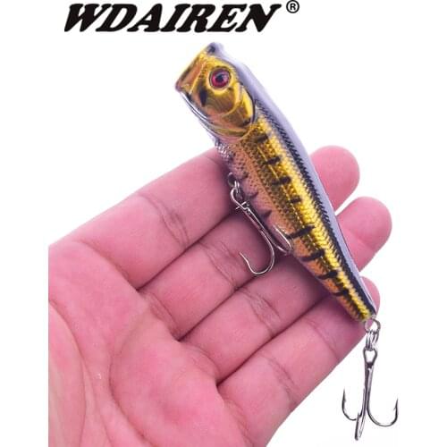 1Pcs Top Water Fishing Lure 8.5cm 14g Popper Wobblers Artificial Hard Bait Carp Bass lures Isca Fly Pesca Fishing Tackle WD-264