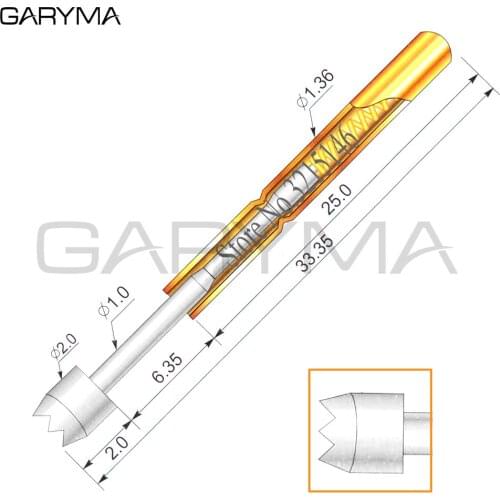 100Pcs in a Pack Dia 2.0mm P100-H4 Spring Test Probes Pogo Pin Length 33.35mm Stroke Spring Froce:180g Tool Wholesale