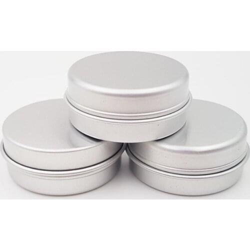 15g aluminum empty cosmetic container with lids 15ml round lip balm tin solid perfume cosmetic packaging jar sample bottleSN2167