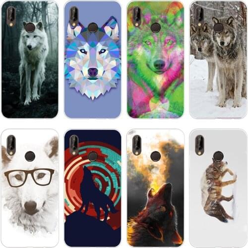 20H Classic Cool Wolf winter Soft Silicone Tpu Cover Case for huawei p 20 lite pro y6 2017 mate 10 lite